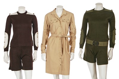 Lot 555 - Two of Mary Quant's army-inspired knit ensembles, late 1960s