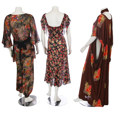 Lot 545 - A group of Mary Quant's own Mary Quant printed silk garments, 1970-75