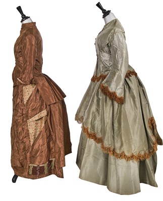 Lot 665 - Two silk gowns, 1870s
