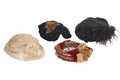 Lot 659 - Four bonnets, circa 1890