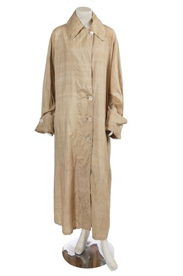 Lot 640 - An ivory silk duster car coat circa 1910
