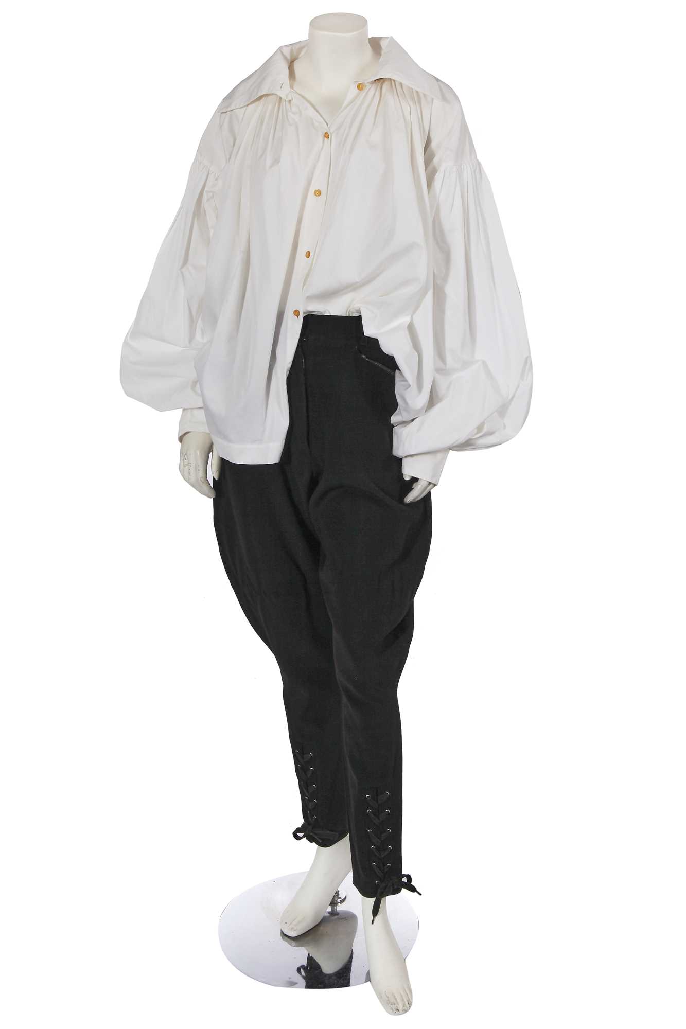 Lot 573 - Mary Quant's Vivienne Westwood white cotton shirt, 'Salon' collection, Spring-Summer 1992