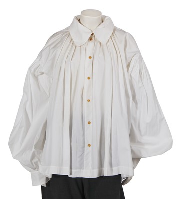 Lot 573 - Mary Quant's Vivienne Westwood white cotton shirt, 'Salon' collection, Spring-Summer 1992