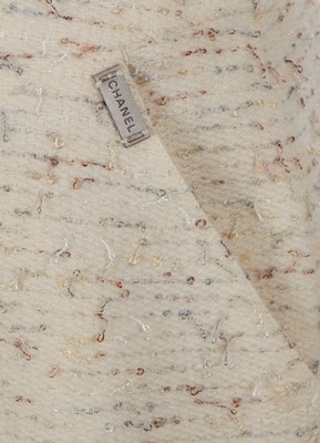 Lot 571 - Mary Quant's Chanel by Karl Lagerfeld ivory tweed suit, Autumn-Winter 1999-2000