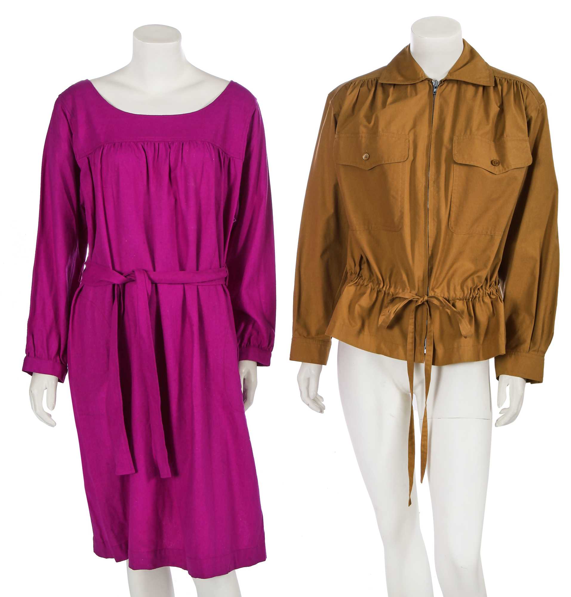 Lot 578 - Mary Quant's Yves Saint Laurent mustard cotton gabardine jacket, Spring-Summer 1978