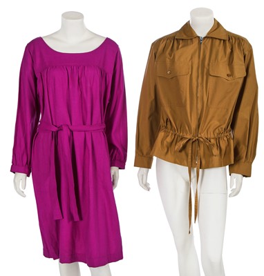 Lot 578 - Mary Quant's Yves Saint Laurent mustard cotton gabardine jacket, Spring-Summer 1978