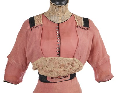 Lot 637 - A pink silk day dress, circa 1911