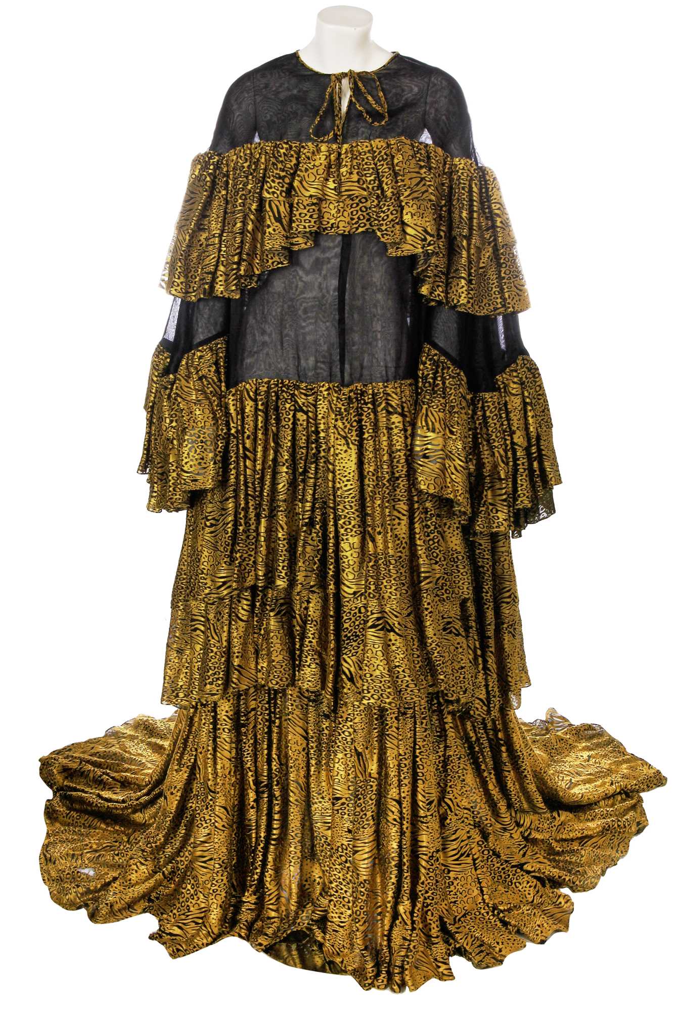 Lot 195 - A Halpern black organza and gold silk dress, Autumn-Winter 2020-21