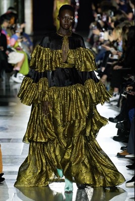 Lot 195 - A Halpern black organza and gold silk dress, Autumn-Winter 2020-21