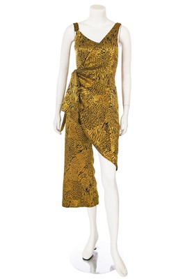 Lot 196 - A Halpern black and gold silk jumpsuit, Autumn-Winter 2020-21