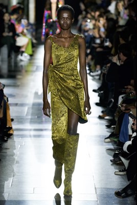 Lot 196 - A Halpern black and gold silk jumpsuit, Autumn-Winter 2020-21