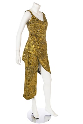 Lot 196 - A Halpern black and gold silk jumpsuit, Autumn-Winter 2020-21