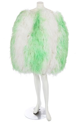 Lot 190 - A Halpern green and white ostrich feather 'orb' dress, Spring-Summer 2022