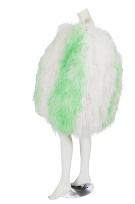 Lot 190 - A Halpern green and white ostrich feather 'orb' dress, Spring-Summer 2022