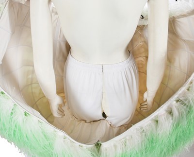 Lot 190 - A Halpern green and white ostrich feather 'orb' dress, Spring-Summer 2022