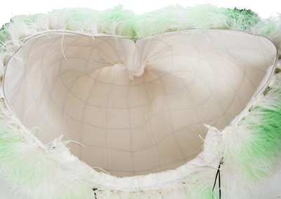 Lot 190 - A Halpern green and white ostrich feather 'orb' dress, Spring-Summer 2022