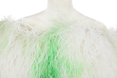 Lot 190 - A Halpern green and white ostrich feather 'orb' dress, Spring-Summer 2022