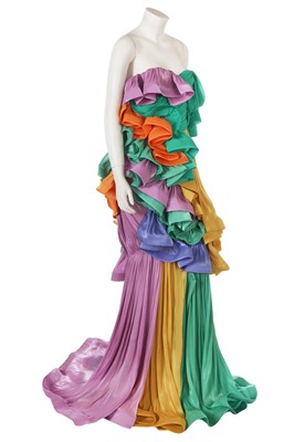 Lot 184 - A Halpern charmeuse ruffle dress, Spring-Summer 2023