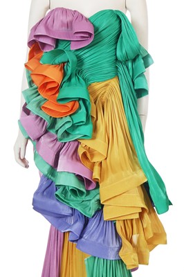 Lot 184 - A Halpern charmeuse ruffle dress, Spring-Summer 2023