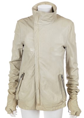 Lot 43 - A Carol Christian Poell men's garment-dyed light grey kangaroo leather prosthetic jacket, 2013