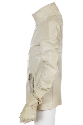 Lot 43 - A Carol Christian Poell men's garment-dyed light grey kangaroo leather prosthetic jacket, 2013
