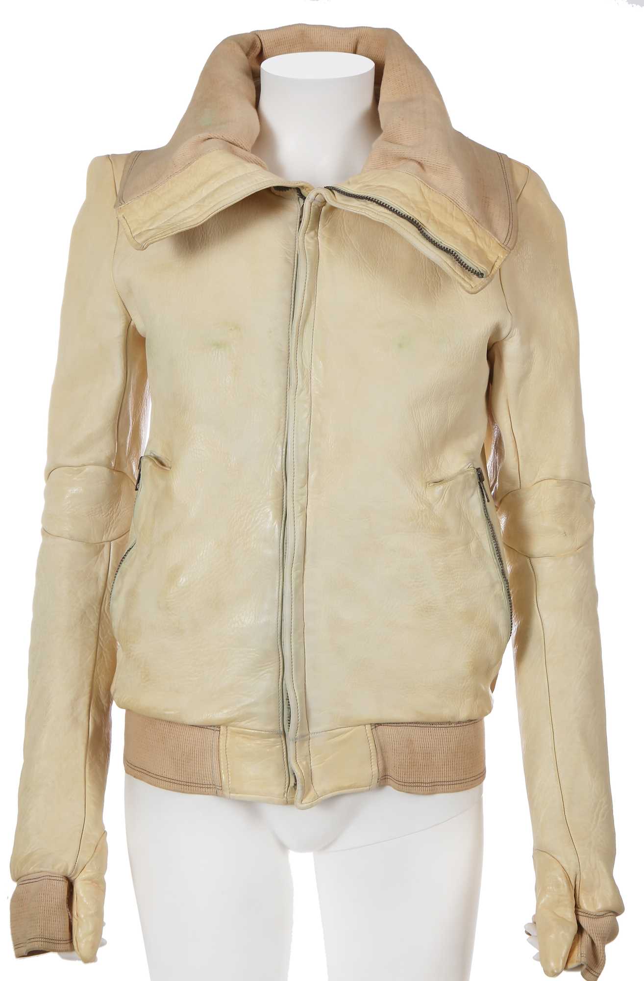 Lot 45 - A Carol Christian Poell men's garment-tanned 'bright white' horse leather jacket, 2013