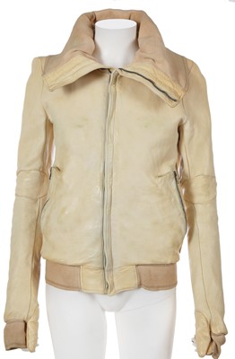 Lot 45 - A Carol Christian Poell men's garment-tanned 'bright white' horse leather jacket, 2013