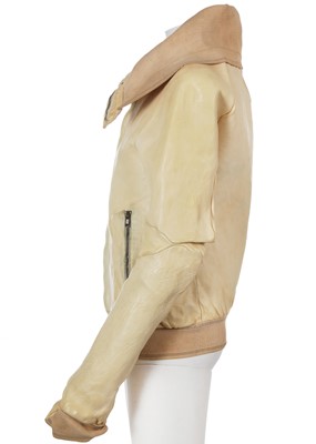 Lot 45 - A Carol Christian Poell men's garment-tanned 'bright white' horse leather jacket, 2013
