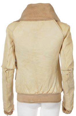 Lot 45 - A Carol Christian Poell men's garment-tanned 'bright white' horse leather jacket, 2013