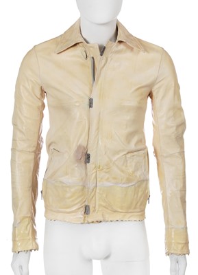 Lot 44 - A Carol Christian Poell men's garment-dyed 'bright white' kangaroo leather drip jacket, 2013