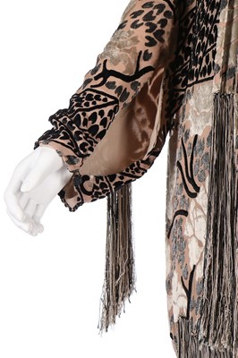 Lot 1 - A cut-velvet evening jacket, 1920s, in shades...