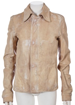 Lot 47 - A Carol Christian Poell men's garment-dyed 'bright white' horse leather jacket, 2013