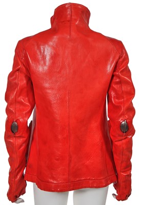Lot 204 - A Carol Christian Poell garment-dyed red bison leather prosthetic jacket, 2014