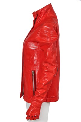 Lot 204 - A Carol Christian Poell garment-dyed red bison leather prosthetic jacket, 2014