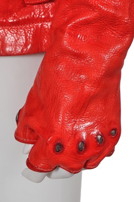 Lot 204 - A Carol Christian Poell garment-dyed red bison leather prosthetic jacket, 2014