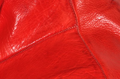 Lot 204 - A Carol Christian Poell garment-dyed red bison leather prosthetic jacket, 2014