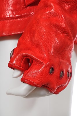 Lot 204 - A Carol Christian Poell garment-dyed red bison leather prosthetic jacket, 2014