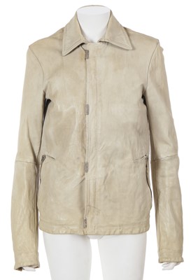 Lot 49 - A Carol Christian Poell men's garment-dyed light grey kangaroo leather jacket, 2012
