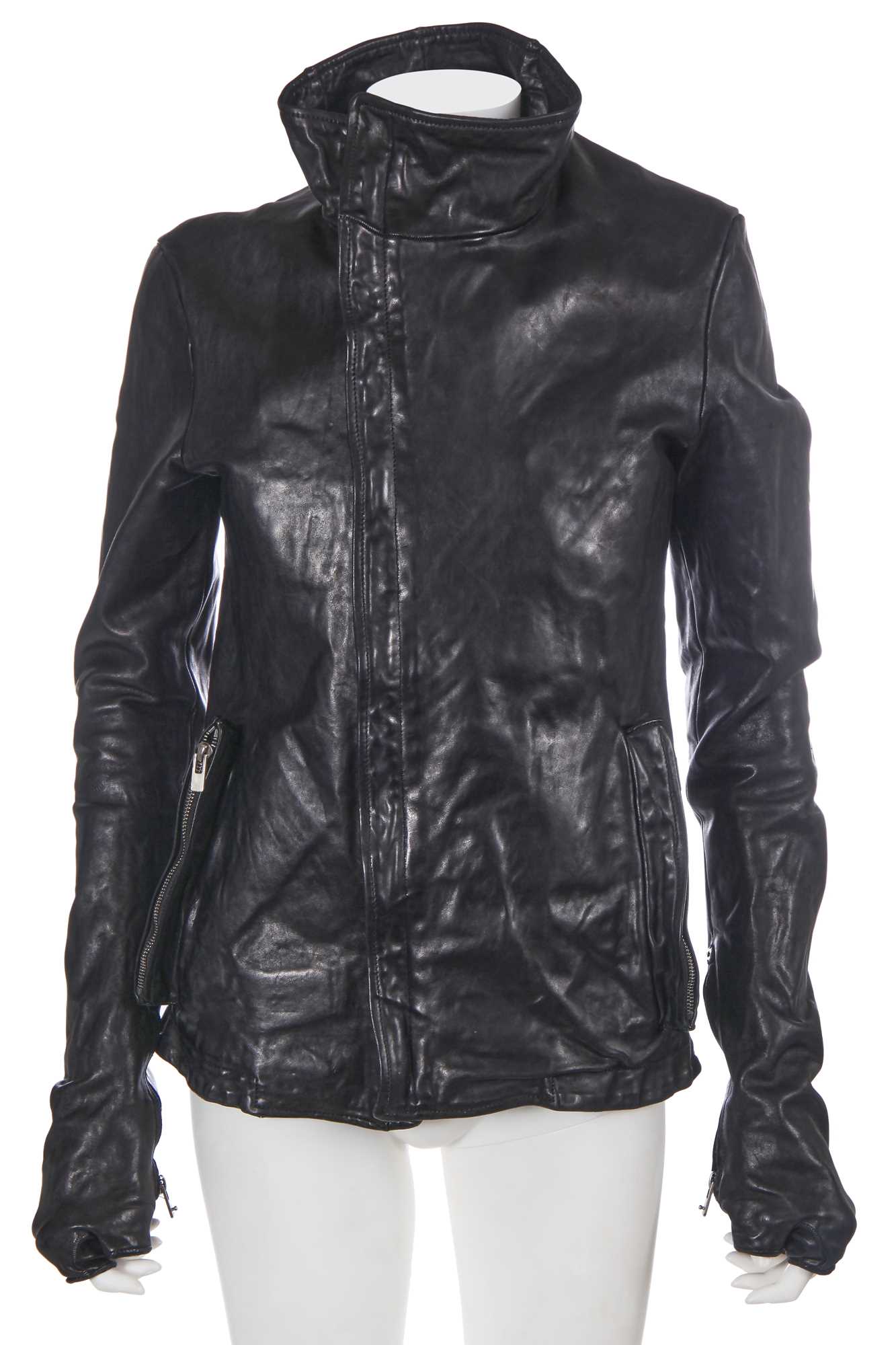 Lot 54 - A Carol Christian Poell men's garment-dyed black horse leather prosthetic jacket, 2011