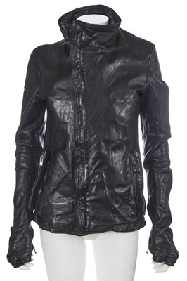 Lot 54 - A Carol Christian Poell men's garment-dyed black horse leather prosthetic jacket, 2011