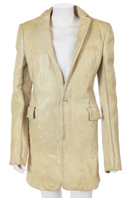 Lot 52 - A Carol Christian Poell men's garment-tanned light grey horse leather coat, 2012