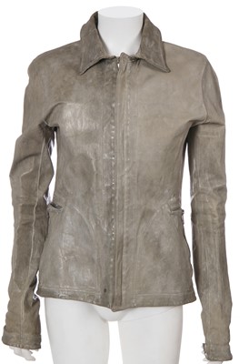 Lot 61 - A Carol Christian Poell men's garment-tanned light grey leather jacket, '00 Off Scene' collection, Spring-Summer 2008