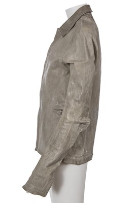 Lot 61 - A Carol Christian Poell men's garment-tanned light grey leather jacket, '00 Off Scene' collection, Spring-Summer 2008