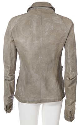 Lot 61 - A Carol Christian Poell men's garment-tanned light grey leather jacket, '00 Off Scene' collection, Spring-Summer 2008