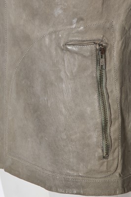 Lot 61 - A Carol Christian Poell men's garment-tanned light grey leather jacket, '00 Off Scene' collection, Spring-Summer 2008
