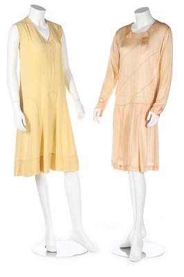 Lot 4 - Six summer day dresses, 1920s, including a...