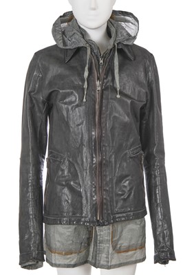 Lot 62 - A Carol Christian Poell men's garment-tanned 'extremely dark blue' leather jacket, '00 Off Scene' collection, Spring-Summer 2008