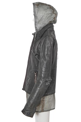 Lot 62 - A Carol Christian Poell men's garment-tanned 'extremely dark blue' leather jacket, '00 Off Scene' collection, Spring-Summer 2008