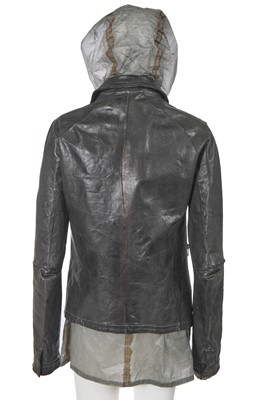 Lot 62 - A Carol Christian Poell men's garment-tanned 'extremely dark blue' leather jacket, '00 Off Scene' collection, Spring-Summer 2008