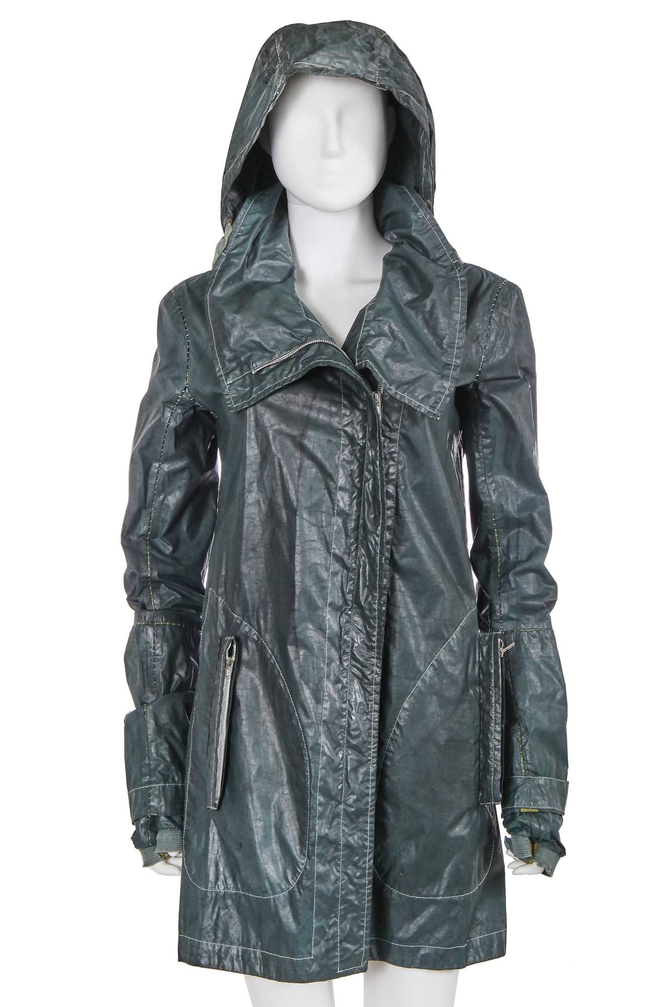 Lot 217 - A Carol Christian Poell garment-dyed dark green nylon coat, 'Self-Same' collection, 2009